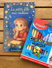 Charger l'image dans la galerie, La petite fille aux couleurs (Dédicacé) + 12 feutres de coloriage
